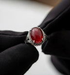 Red Aqeeq Ring - Unisex