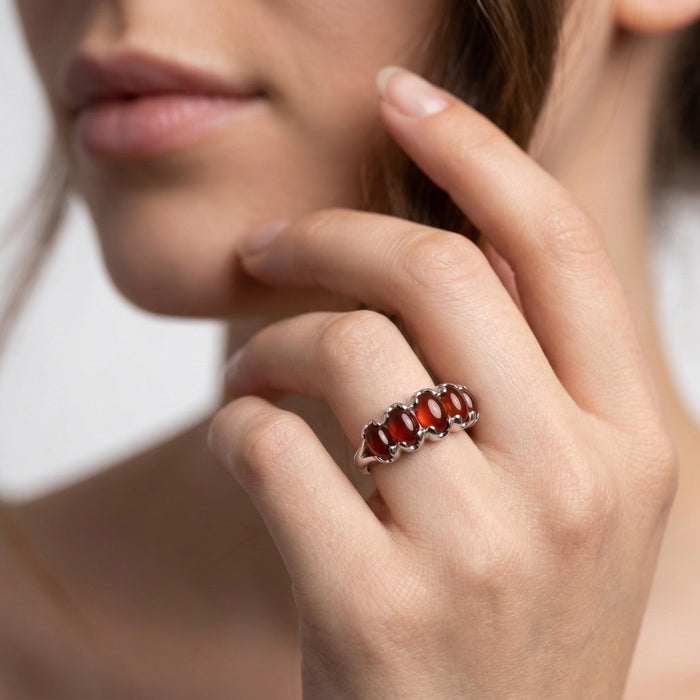 Red Aqeeq Ring - Women