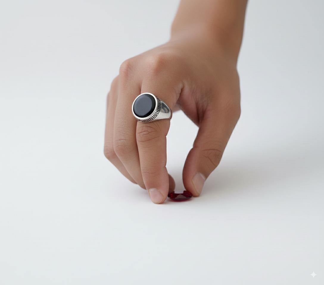 Black Aqeeq Ring - Unisex