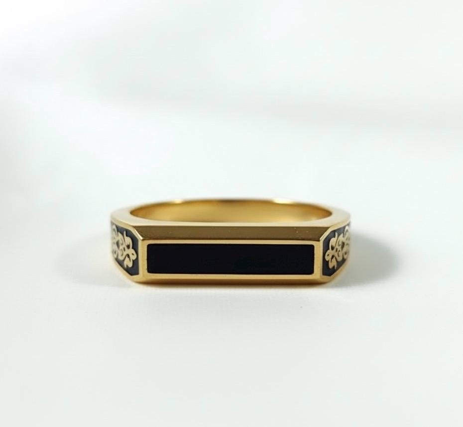 Black Aqeeq Ring - Unisex