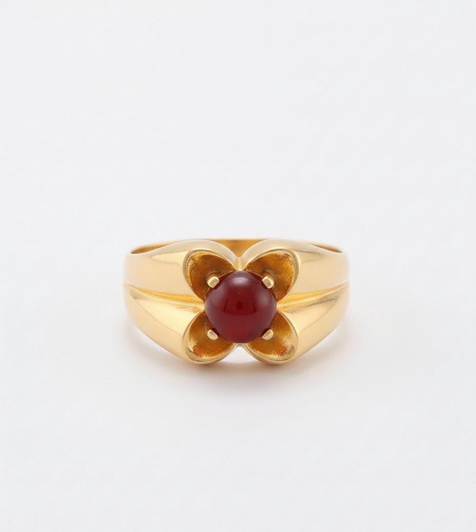Red Aqeeq Ring - Women