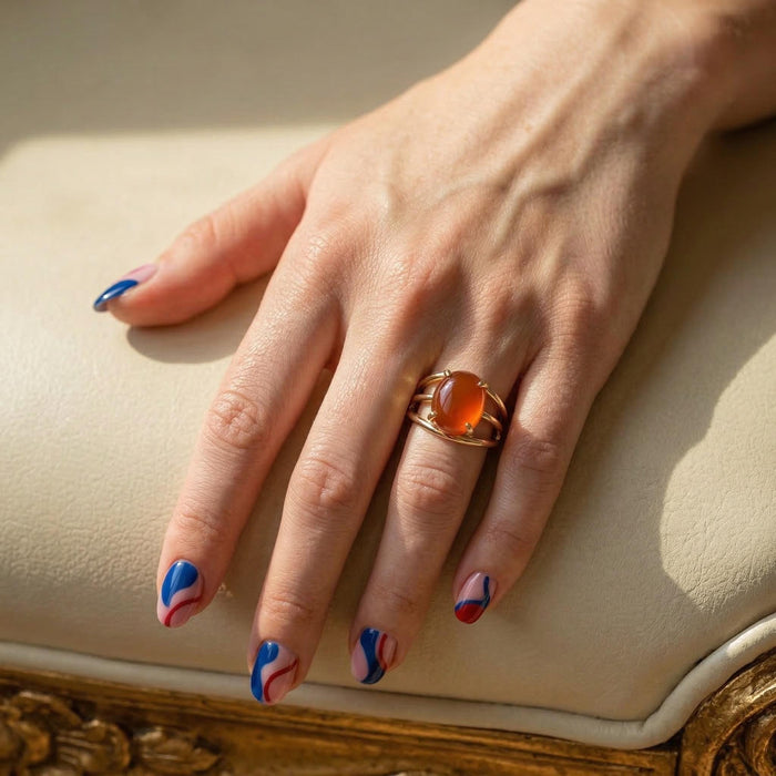 Bague en Aqeeq Rouge - Femme