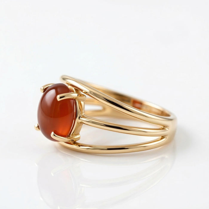 Bague en Aqeeq Rouge - Femme