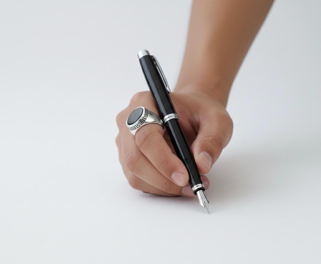 Black Aqeeq Ring - Unisex