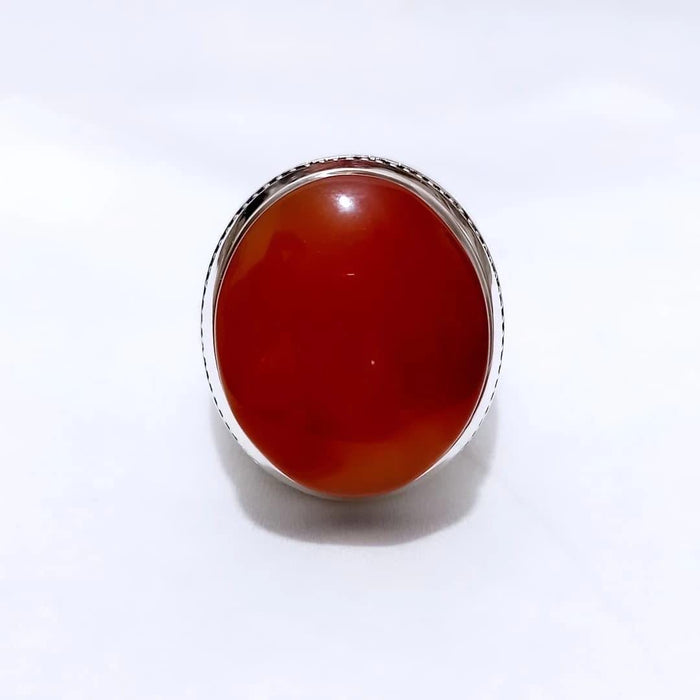 Bague en agate rouge - Homme