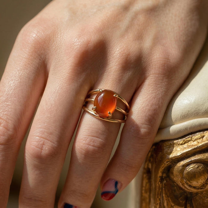 Bague en Aqeeq Rouge - Femme