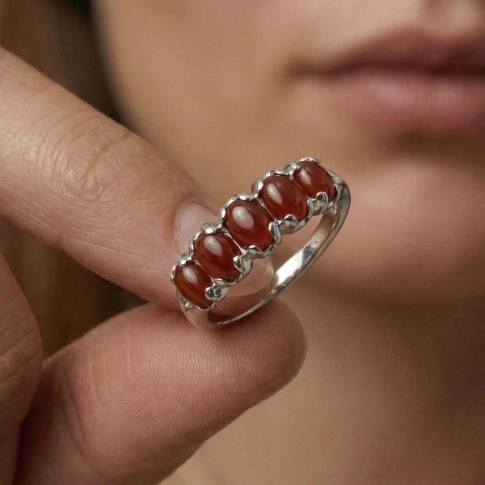 Red Aqeeq Ring - Women