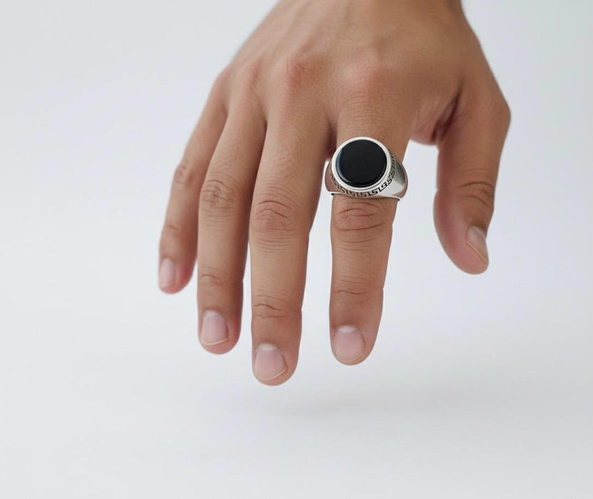 Bague Aqeeq Noire - Unisexe