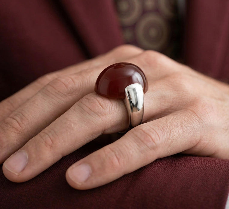 Bague Aqeeq Marron - Unisexe