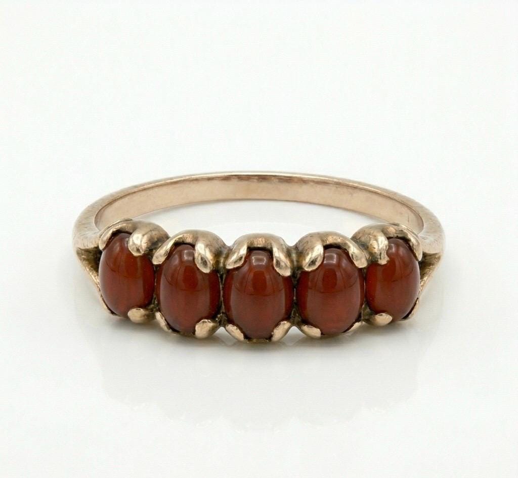 Red Aqeeq Ring - Women