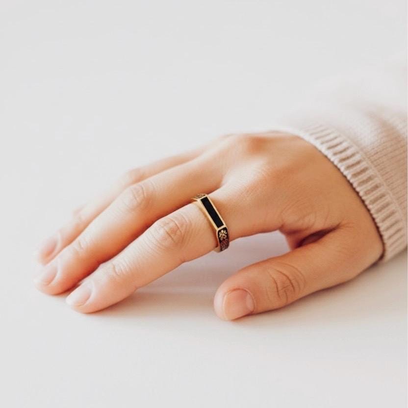 Black Aqeeq Ring - Unisex
