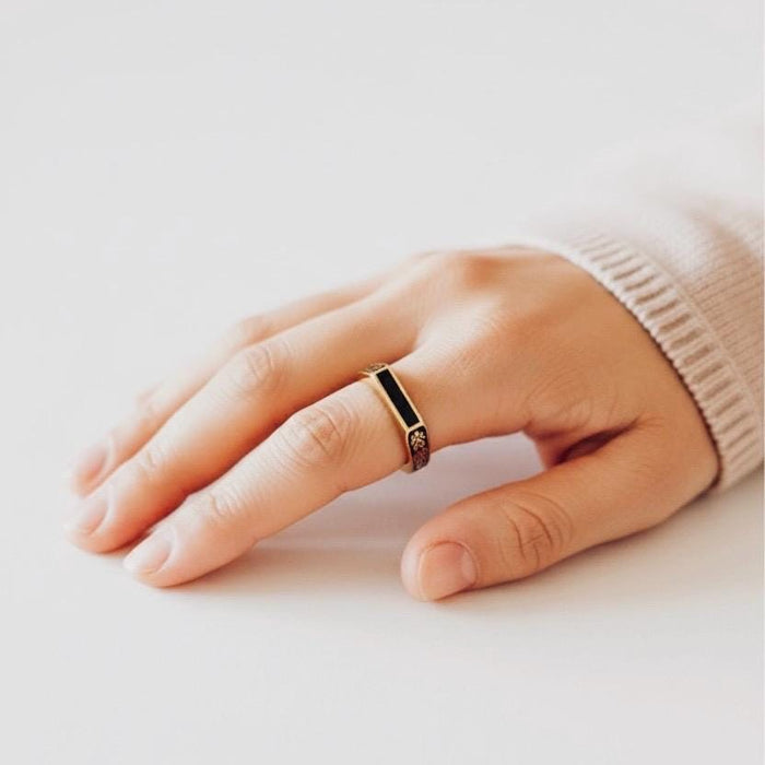 Bague Akik noir - Unisexe