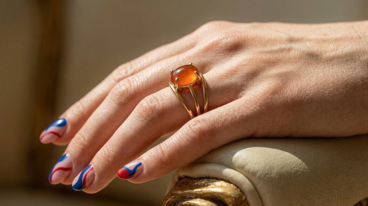 Bague en Aqeeq Rouge - Femme