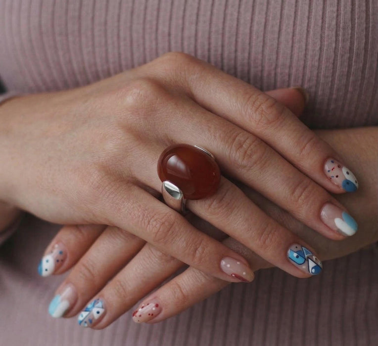 Bague Aqeeq Marron - Unisexe