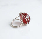 Red Aqeeq Ring - Women