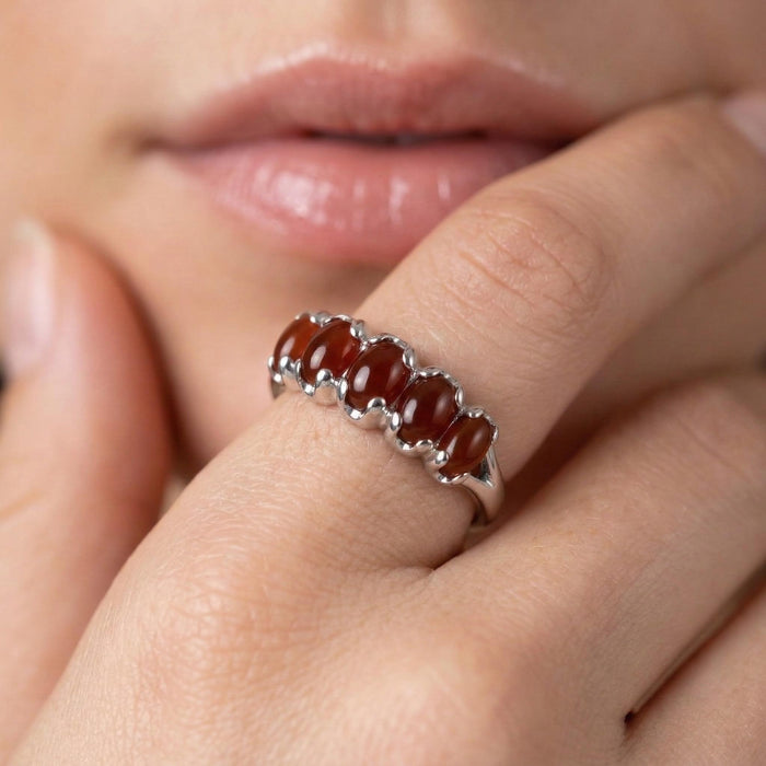 Red Aqeeq Ring - Women