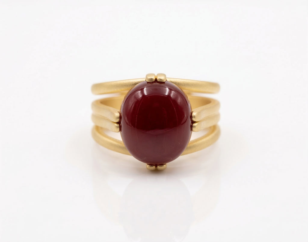 Red Aqeeq Ring - Women
