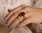 Red Aqeeq Ring - Women