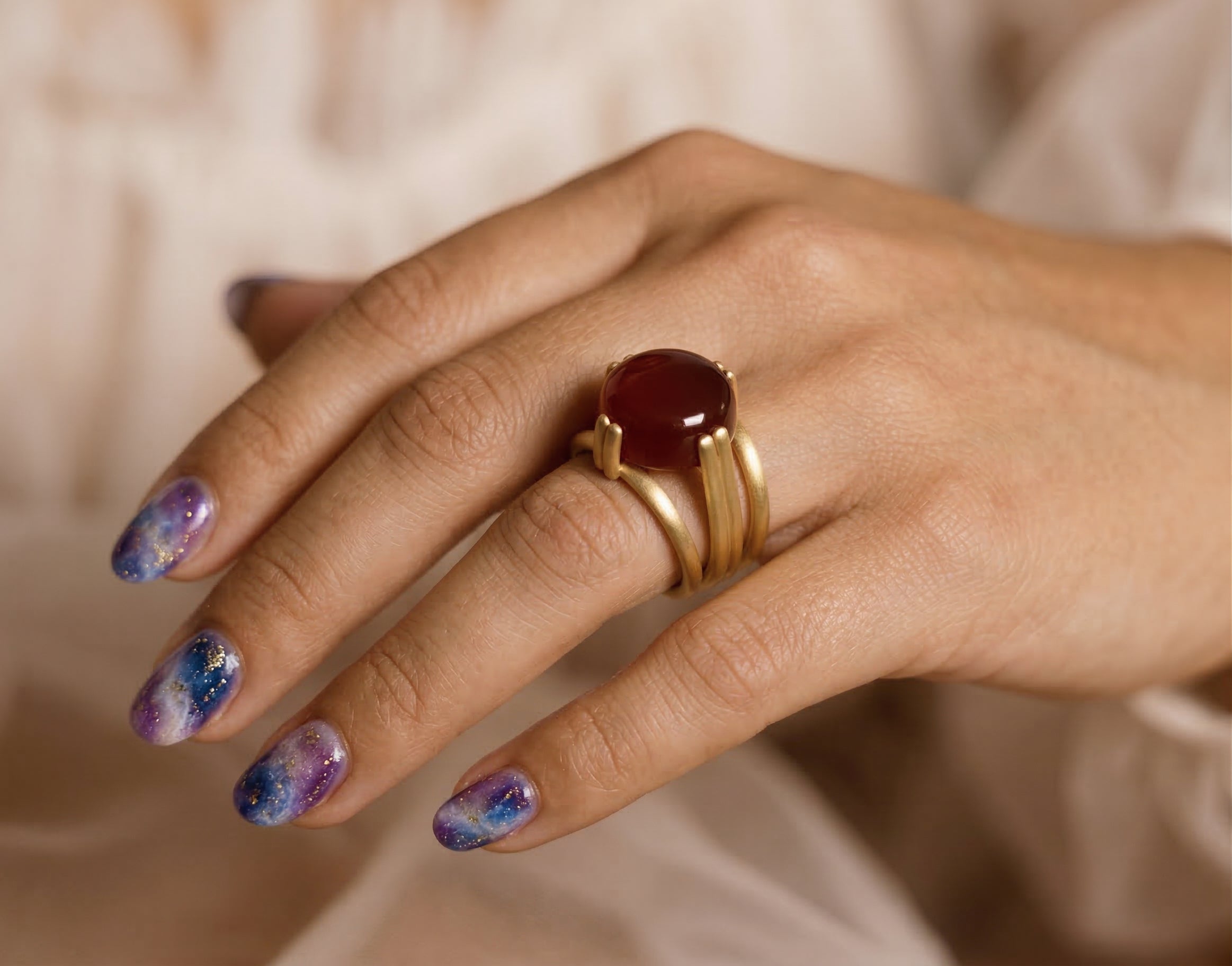 Red Aqeeq Ring - Women