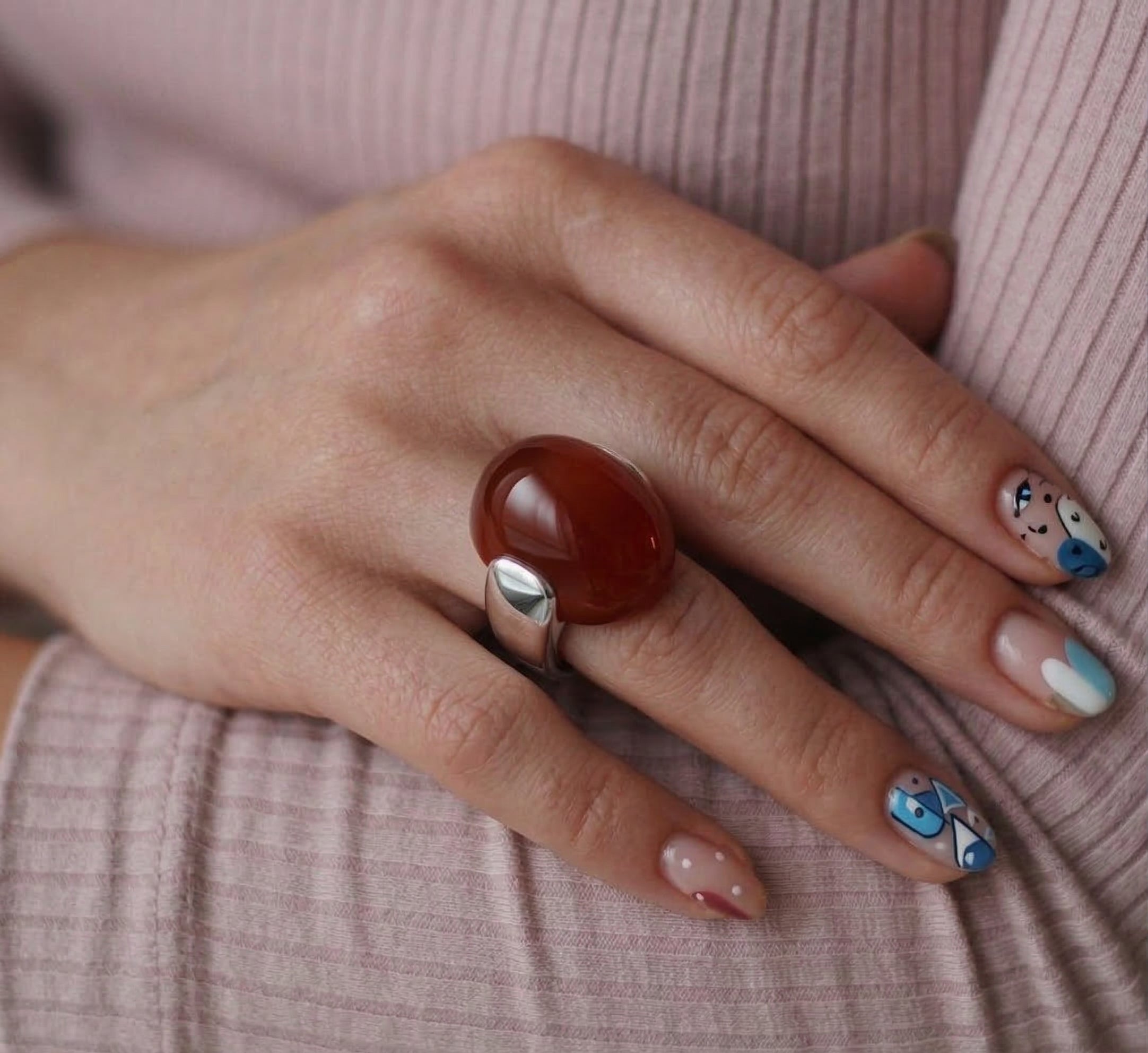 Brown Aqeeq Ring - Unisex