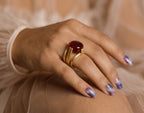 Red Aqeeq Ring - Women