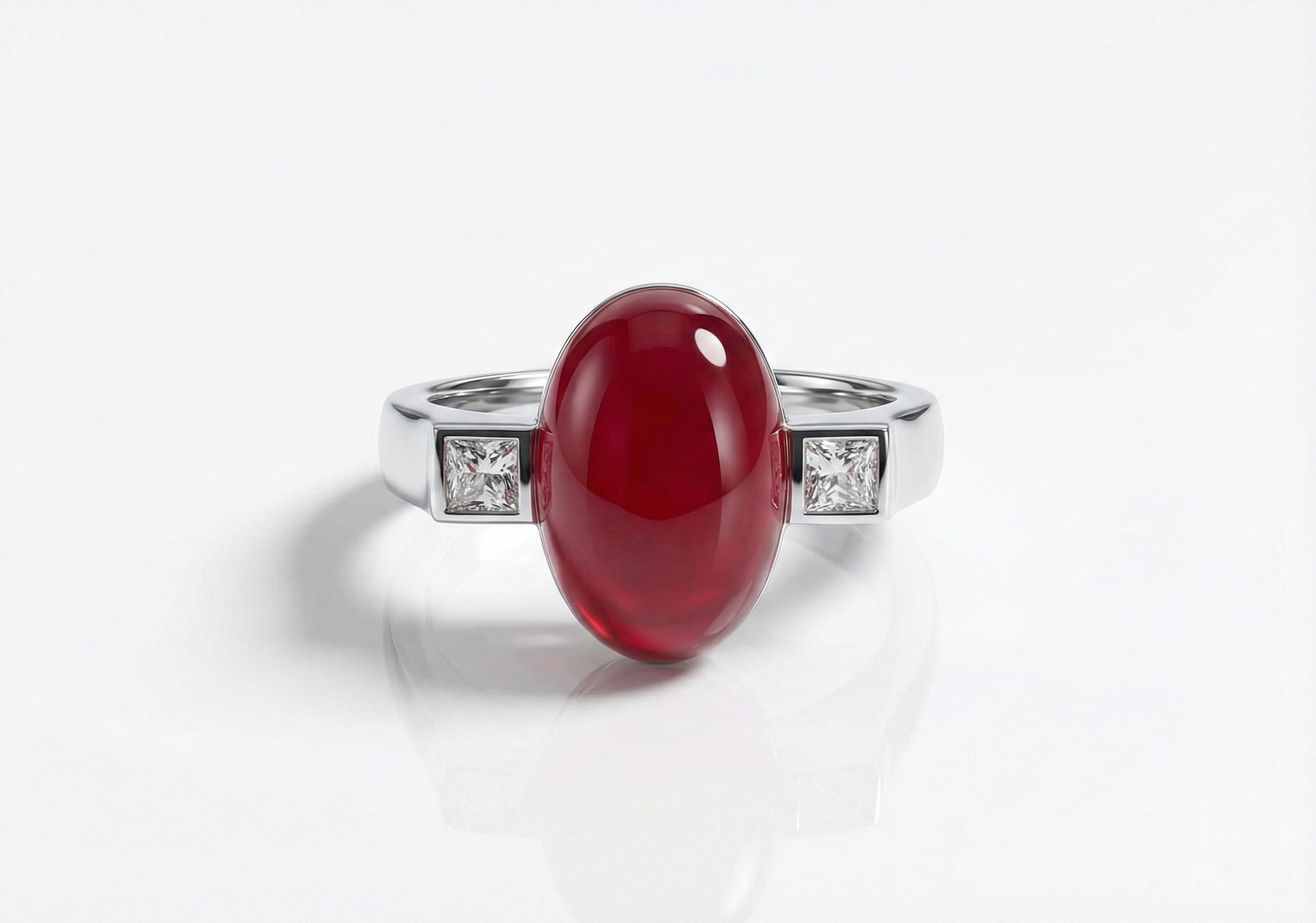 Red Aqeeq + Zircon Ring - Women