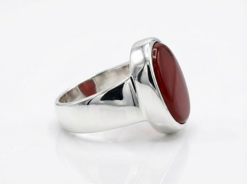 Red Aqeeq Ring - Men