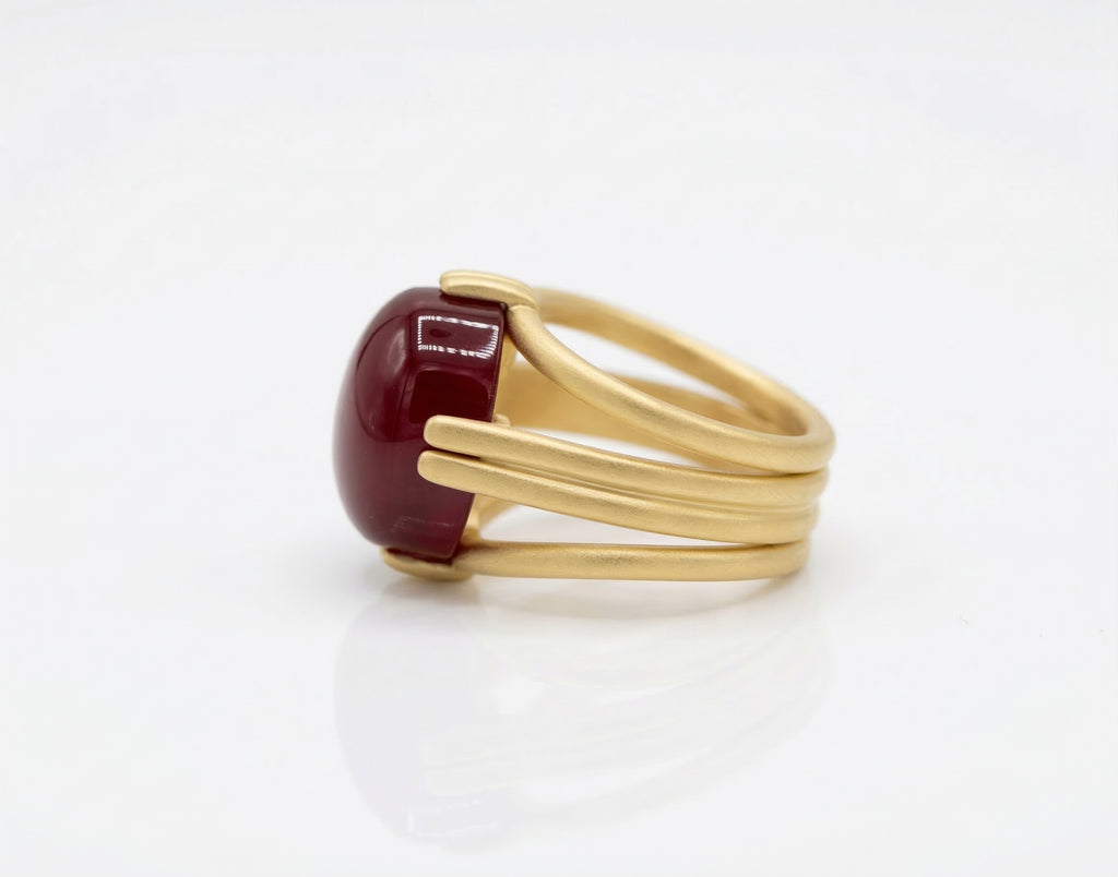 Red Aqeeq Ring - Women