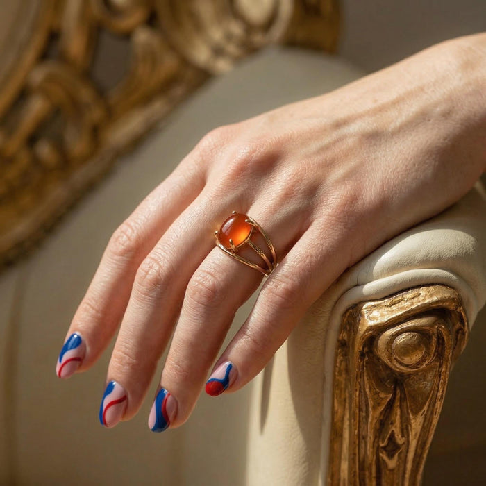 Bague en Aqeeq Rouge - Femme