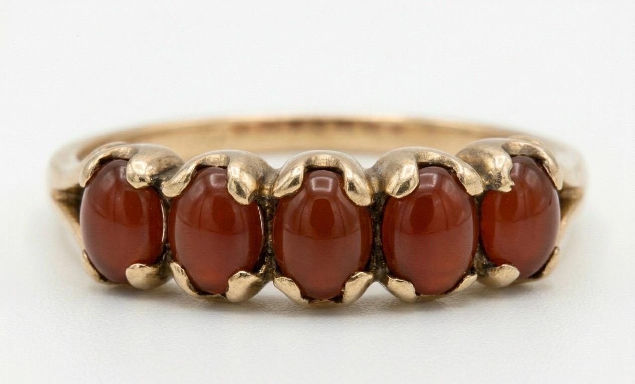 Red Aqeeq Ring - Women