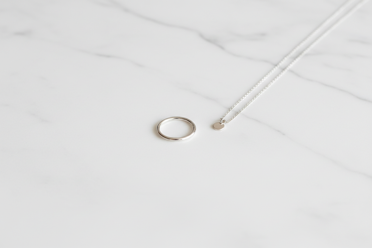 Branded Negative Space Silver Jewelry