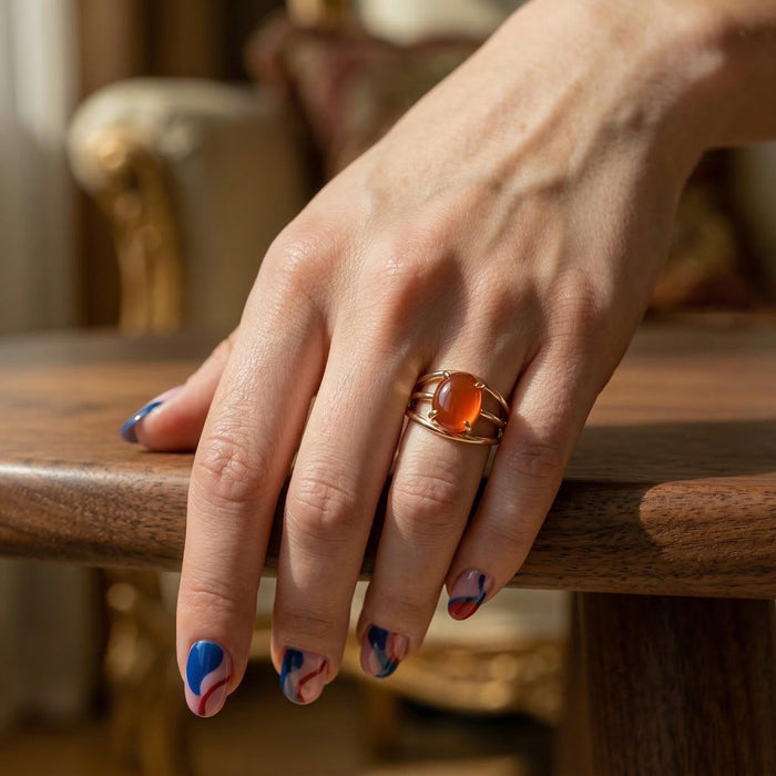 Bague en Aqeeq Rouge - Femme