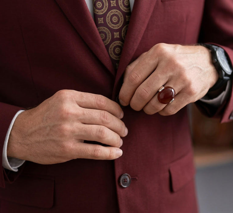 Bague Aqeeq Marron - Unisexe