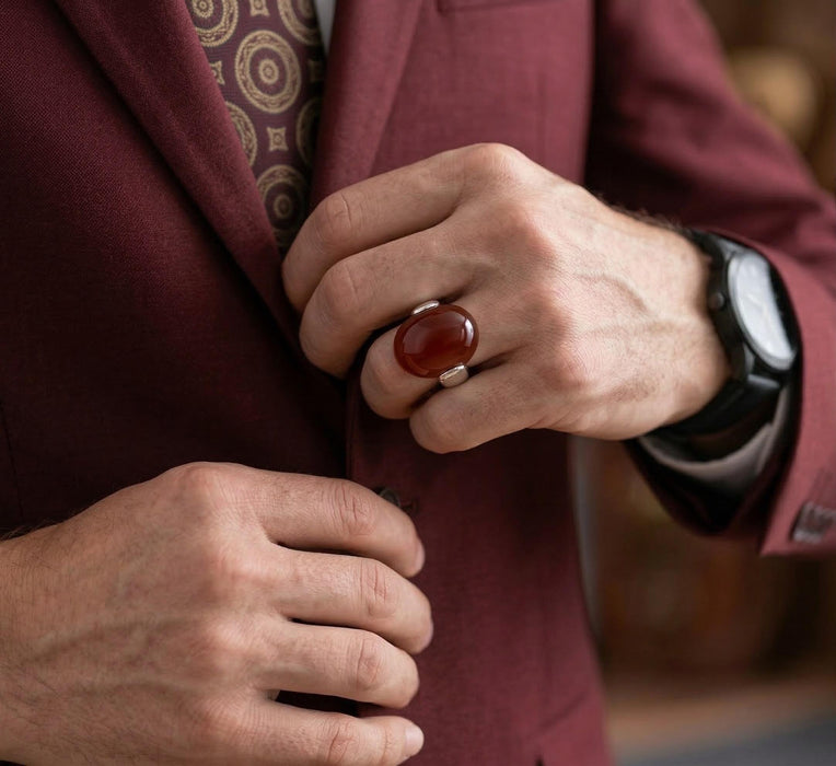 Bague Aqeeq Marron - Unisexe