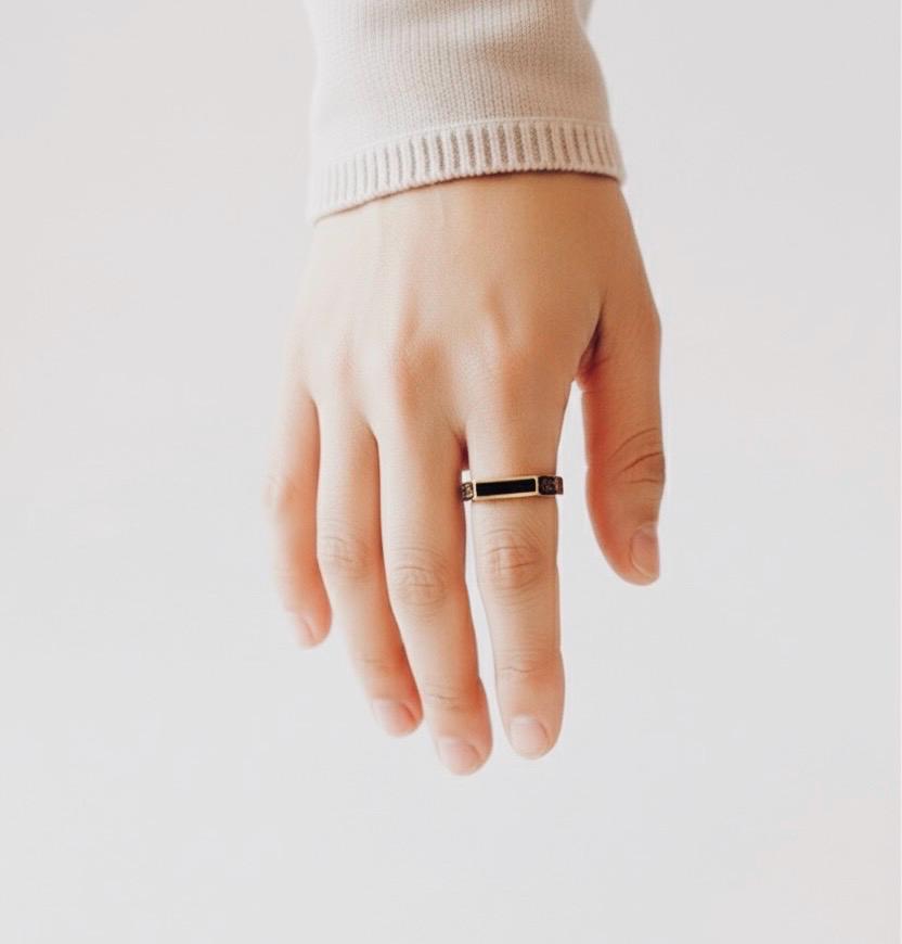 Black Aqeeq Ring - Unisex