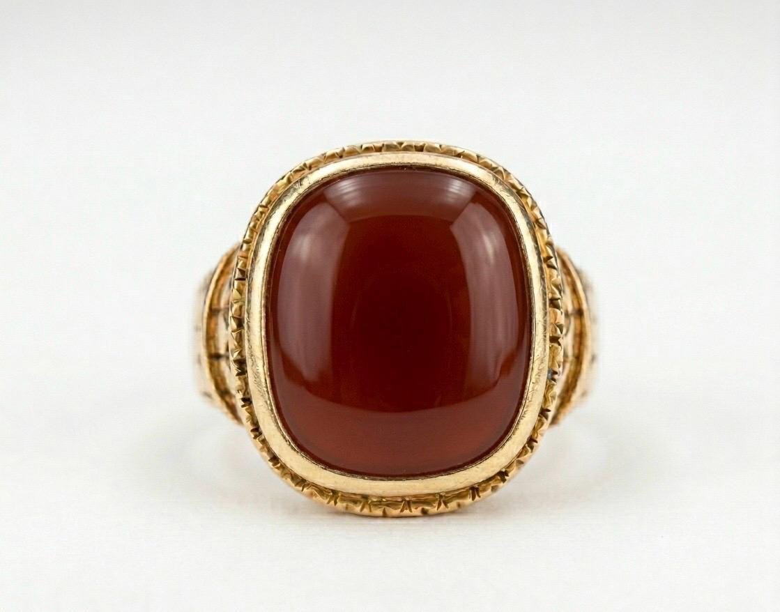 Red Aqeeq Ring - Unisex