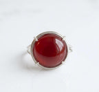 Red Aqeeq Ring - Women