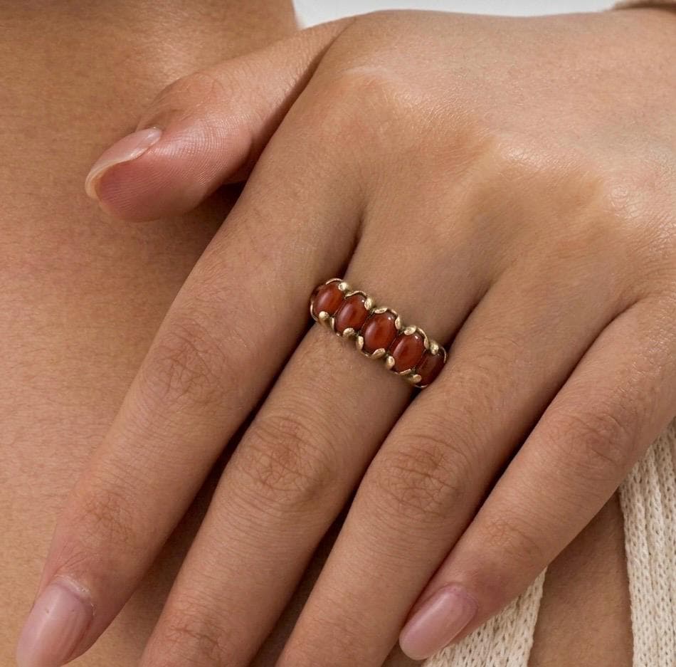 Red Aqeeq Ring - Women