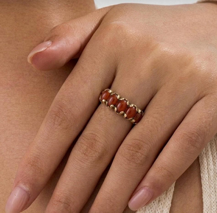 Bague Aqeeq Rouge - Femme
