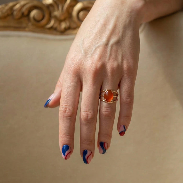 Bague en Aqeeq Rouge - Femme