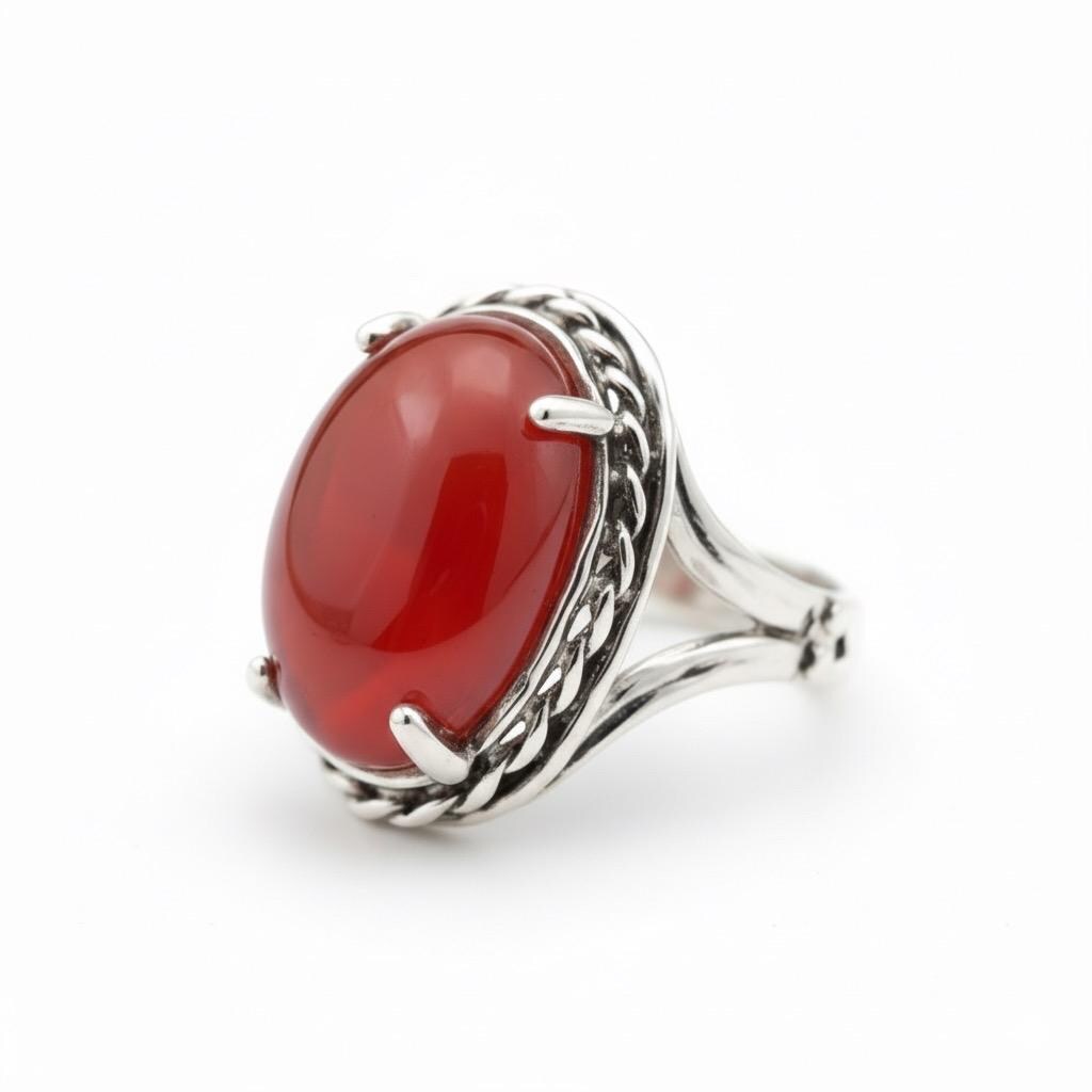 Red Aqeeq Ring - Unisex
