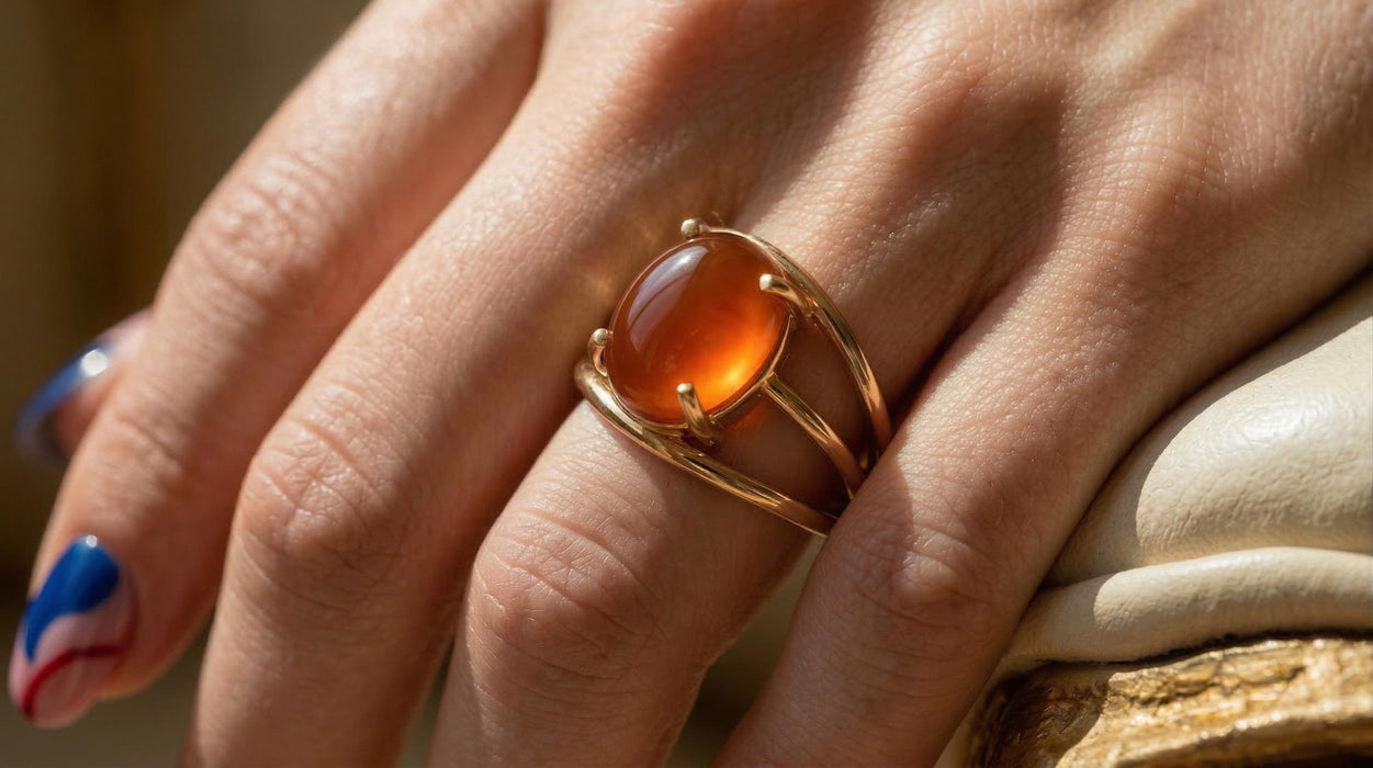 Bague en Aqeeq Rouge - Femme