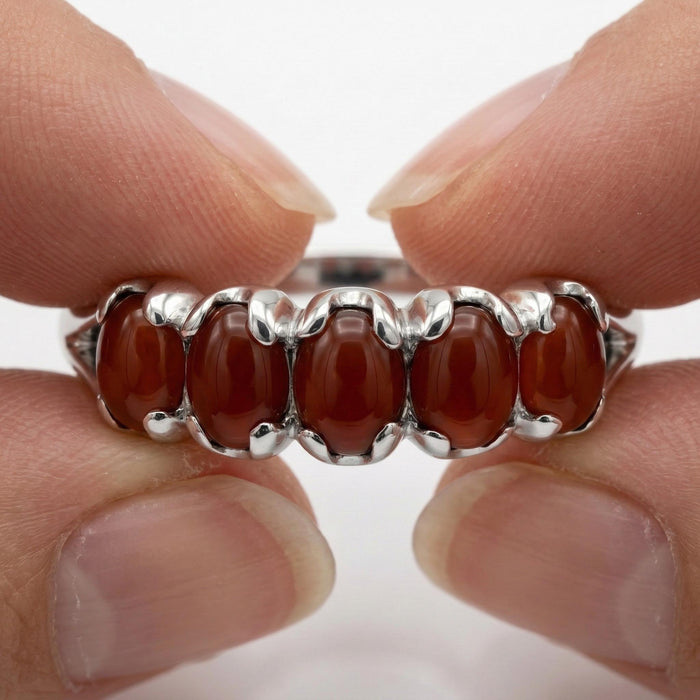 Red Aqeeq Ring - Women