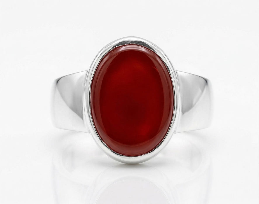 Bague en Aqeeq rouge - Homme