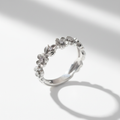 Sterling Silver Floral Ring on white background